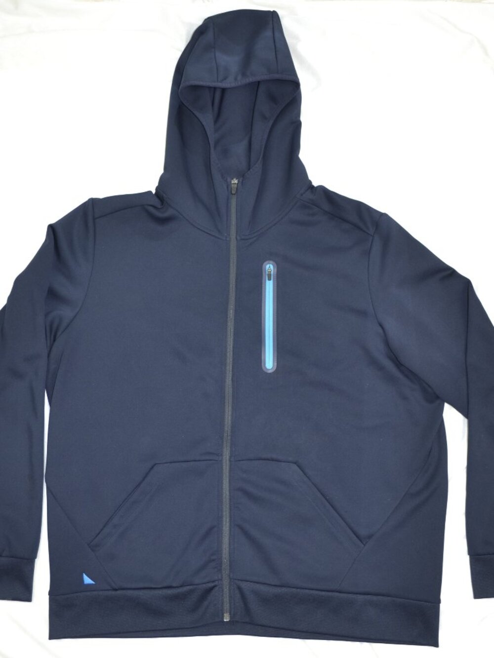 UNTUCKit Men's Rivera Full-Zip Hoodie Sweatshirt, Blue Navy, Size XL